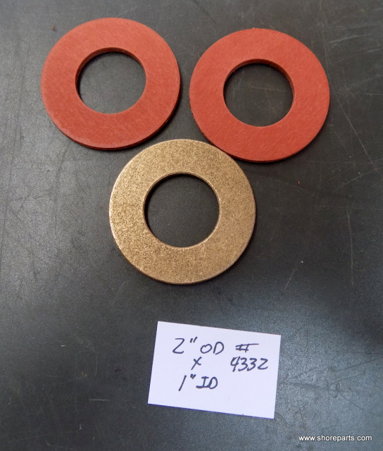 Hobart 4442 Fiber Thrust Washer V-4225-2, Brass Cylinder Washer V-19813